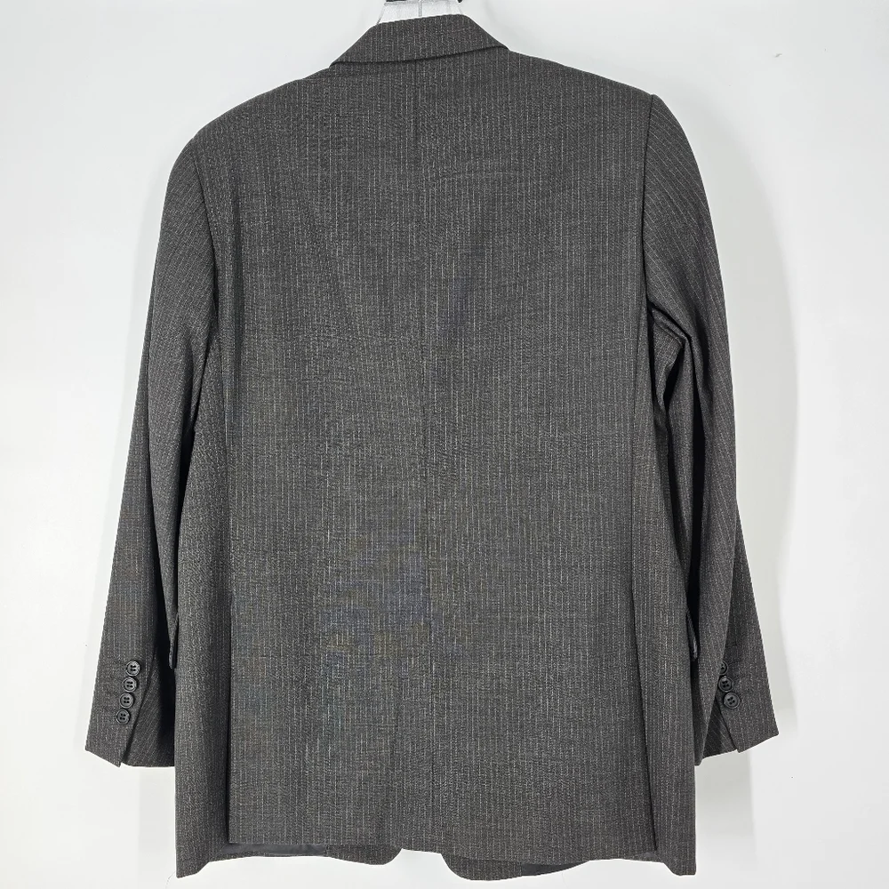 Ermenegildo Zegna Wool Pinstripe Grey Blazer Jacket Size 38 IT 48